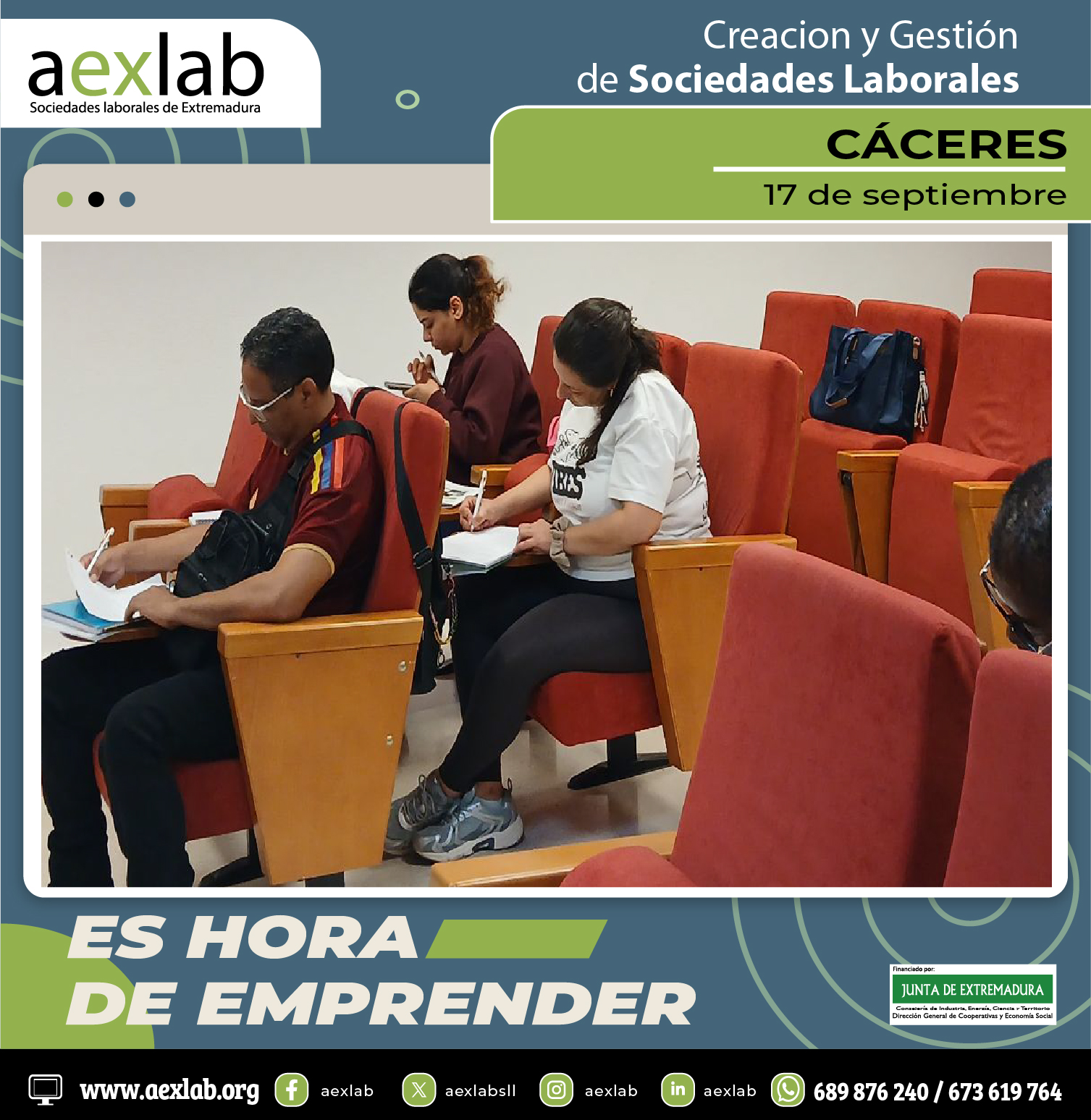 Asistentes jornada CACERES aexlab 17 de septiembre_Taller creacion y gestion sociedades laborales aexlab copia 3