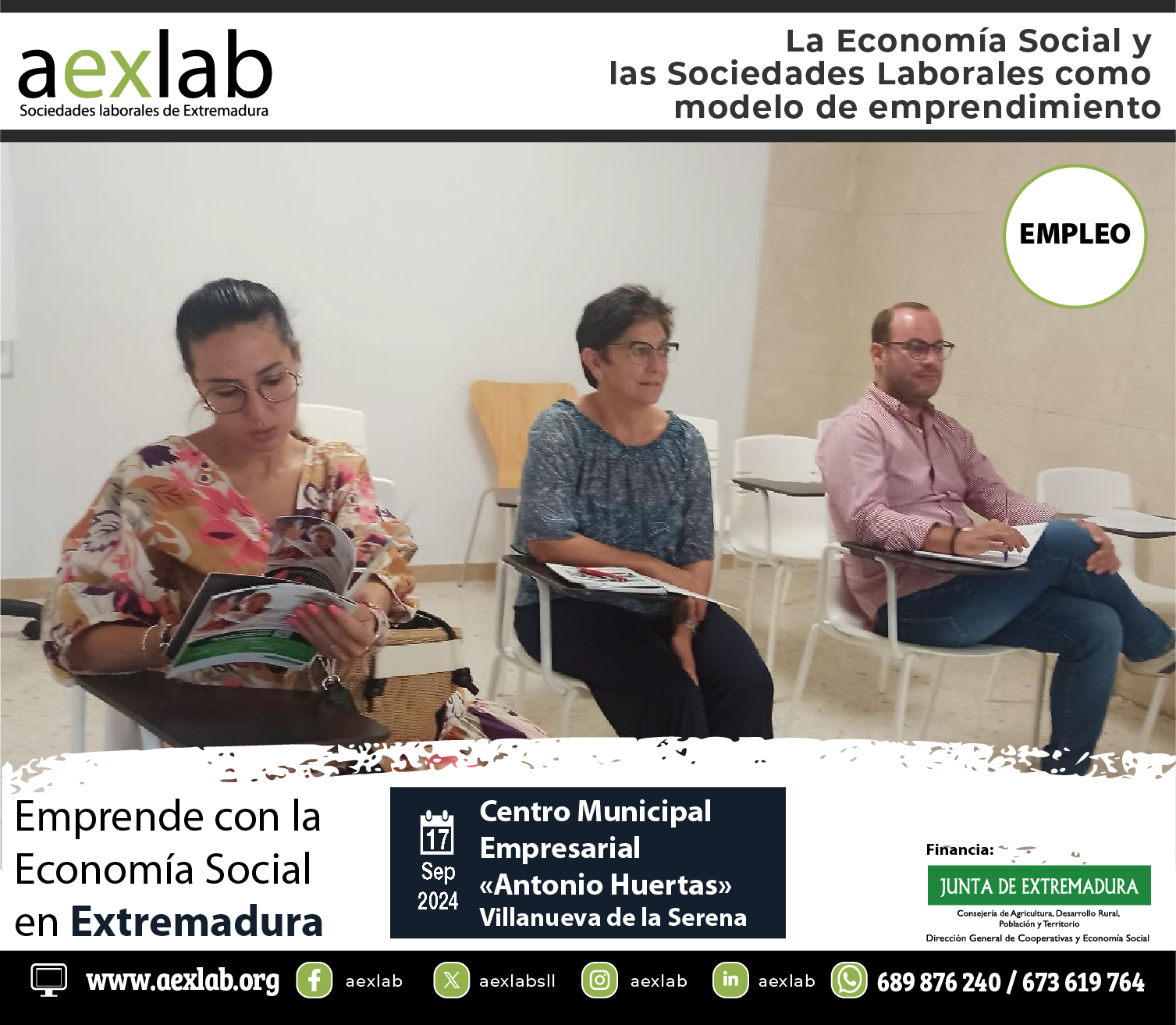 Asistentes jornada tecnicos economia social villanueva de la serena aexlab_formacion economia social copia 3
